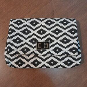 Black and White Beaded Purse / Clutch